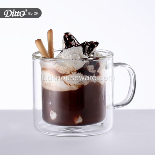 Bicchiere da caffè in vetro borosilicato